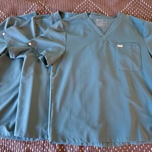 Figs Leon Caribbean Blue Scrub Tops XXL (3)
